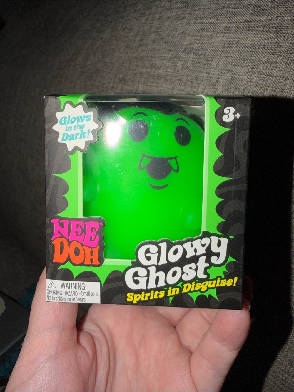 NeeDoh Glowy Ghost - Neon Green Glow-In-The-Dark Toy